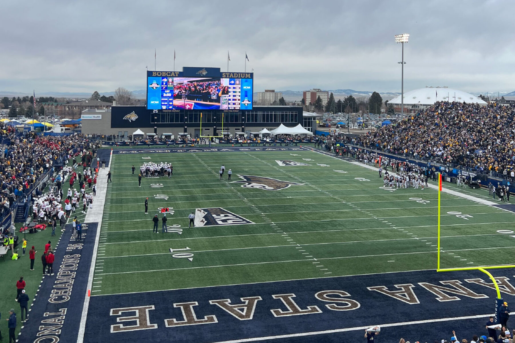 Bobcat Stadium during a football game