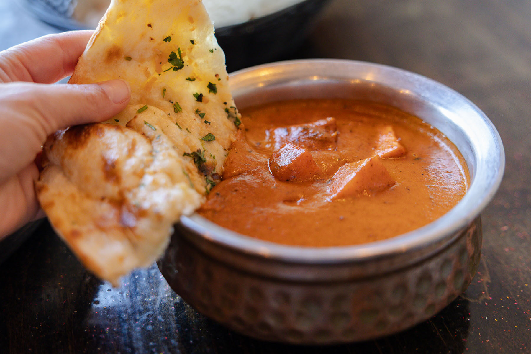 Curry and naan at Curry Express