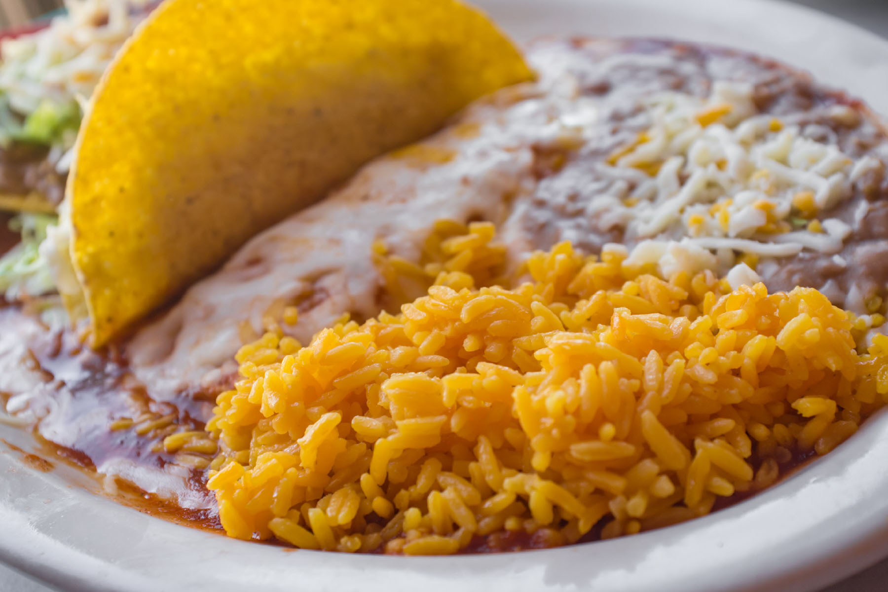 Plate of Mexican food