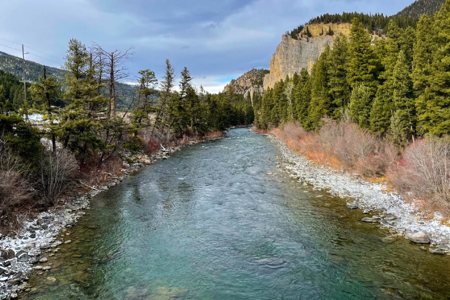 View of the Gallatin River Canyon in Montana