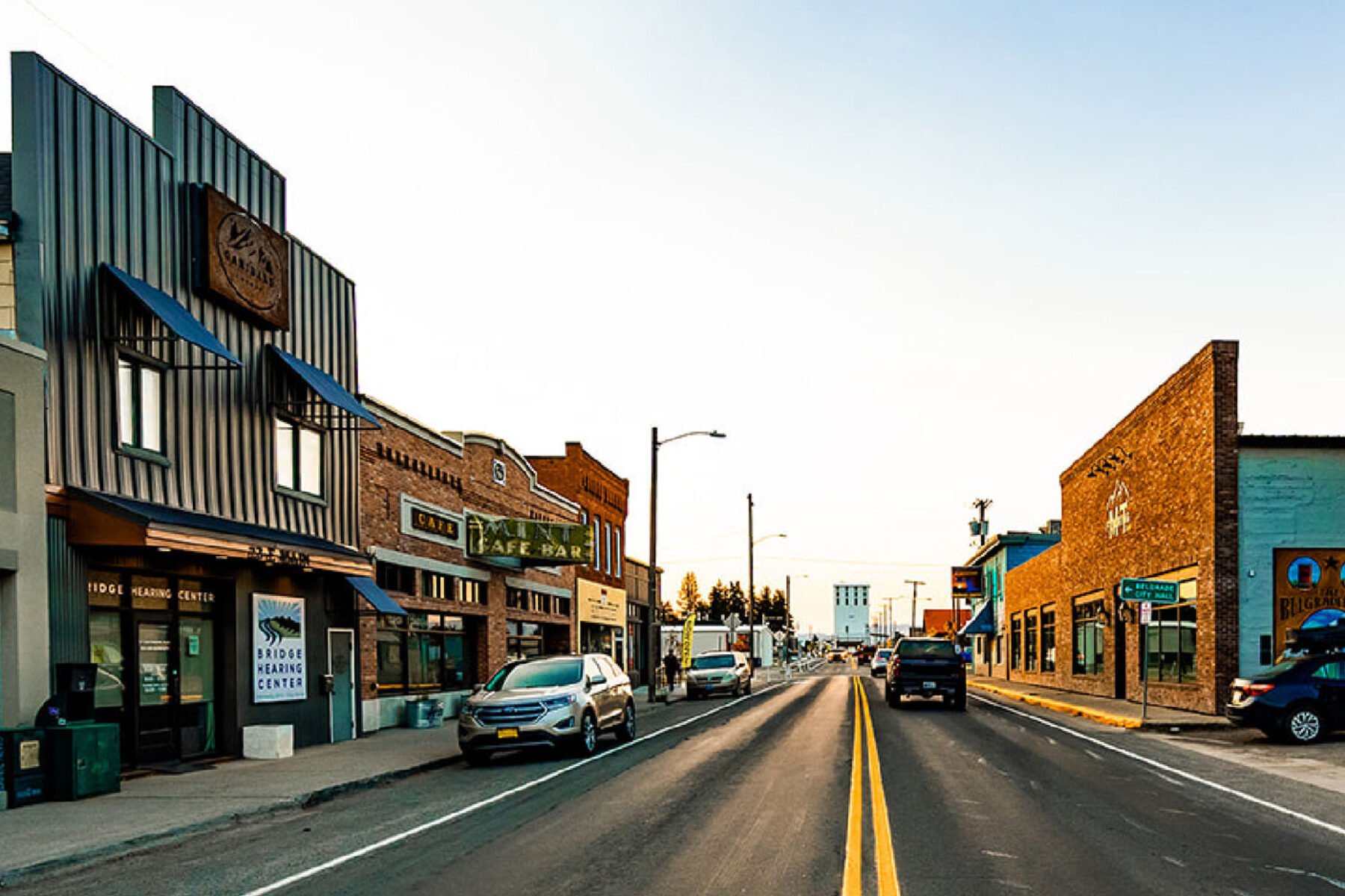Downtown Bozeman in the evening